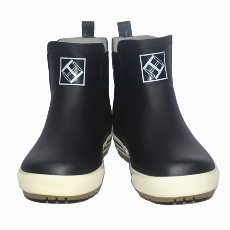 Bottes caoutchouc homme réfléchissantes sécurité nuit pêche courtes galoches étanches