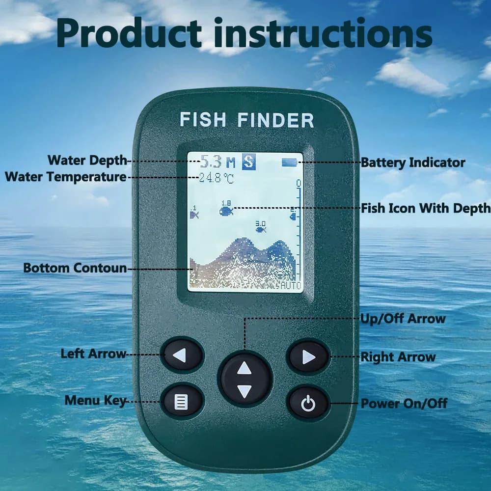 Sondeur portable FindFish intelligent pour détection poissons en mer et lac avec alarme