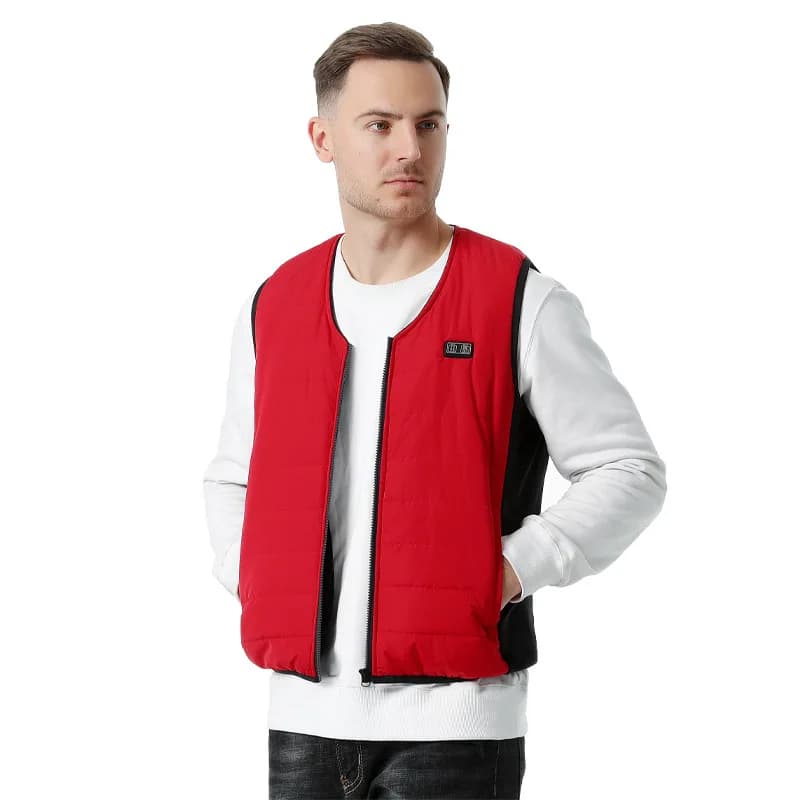 Gilet chauffant homme 12 zones chauffantes V-neck, contrôle intelligent température, lavable hiver