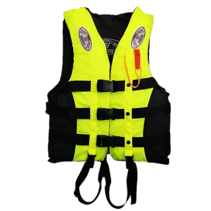 Gilet de sauvetage adulte réglable S à XXXL pour activités nautiques et pêche, avec sifflet et flottabilité ajustable
