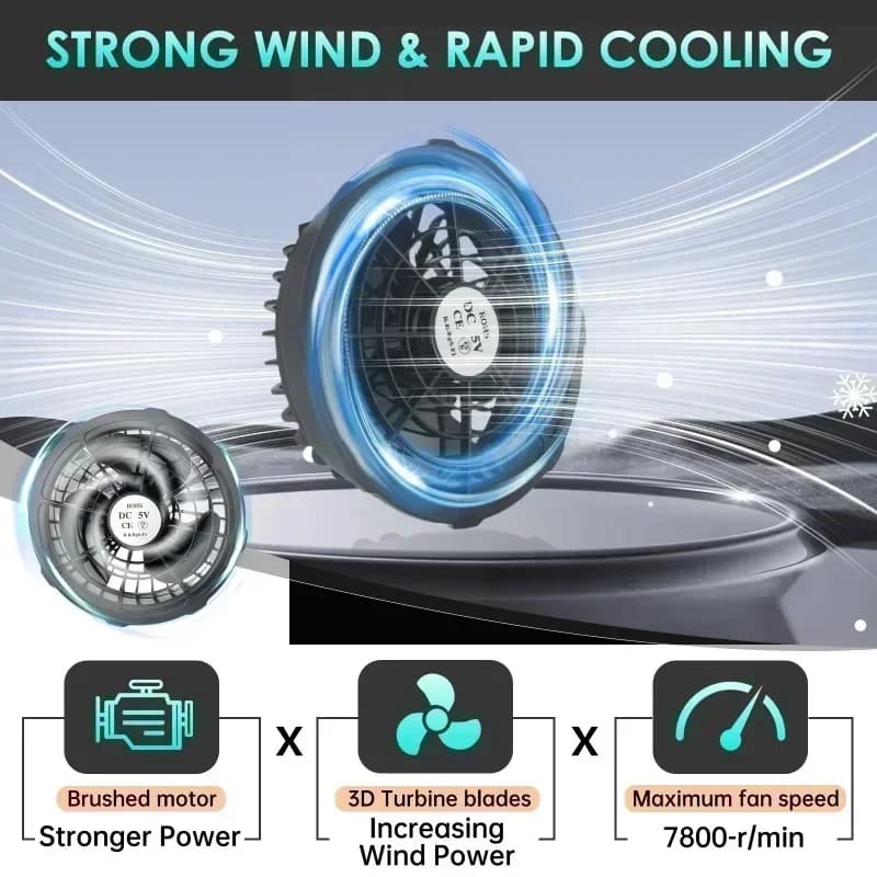 Veste Rafraîchissante avec Ventilateur 5V 3 Vitesses pour Pêche Randonnée et Travail d'Été