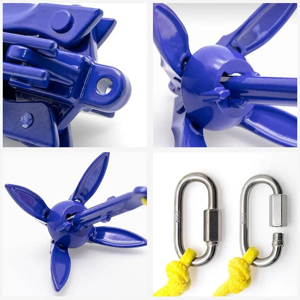 Kit ancre pliante marine pour kayak de pêche, canoë, jet ski, paddle board et petits bateaux