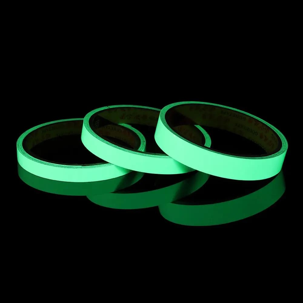 Ruban adhésif fluorescent vert brillant pour pêche, signalisation et décoration, autocollant lumineux dans le noir