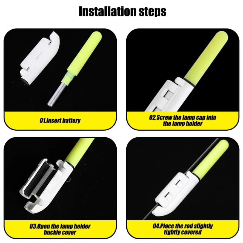 Bâton lumineux LED électronique pour pêche de nuit, flotteur étanche avec lumière CR322 CR425