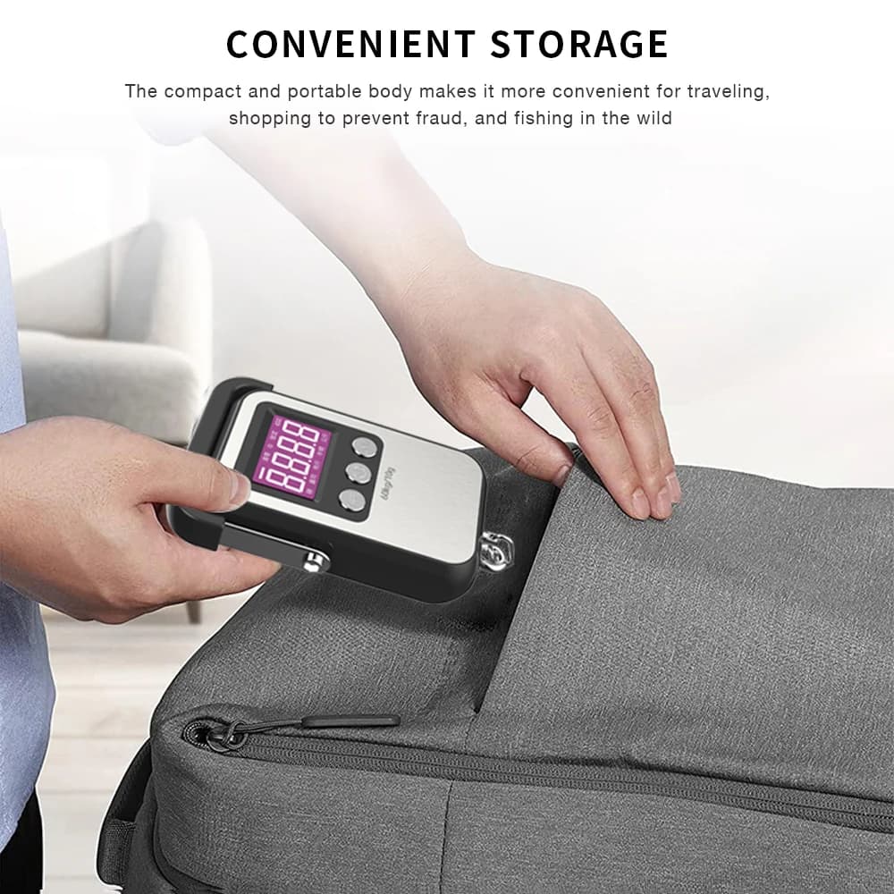 Balance digitale rechargeable 60kg précision 10g - Pèse-poisson crochet LCD portable usage domestique
