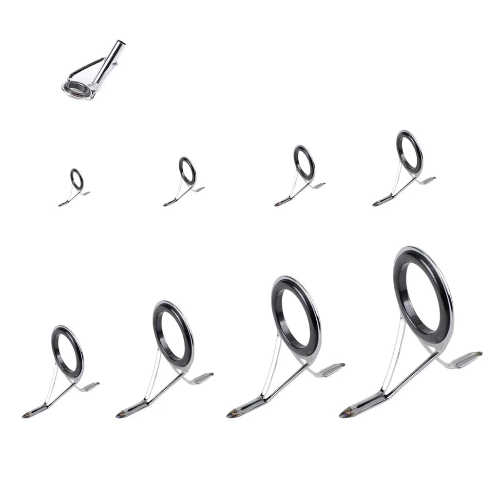 Kit de réparation pour canne à pêche, 7 pièces en acier inoxydable : anneaux guides, embouts