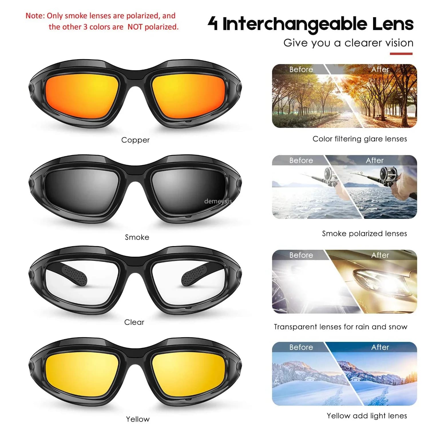Masque désert 4 lentilles pêche chasse UV protection unisex lunettes tactiques randonnée outdoor