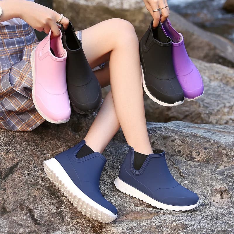 Bottes pluie imperméables unisexe hautes mode anti-dérapantes cuisine lavage auto pour hommes et femmes couple assorti