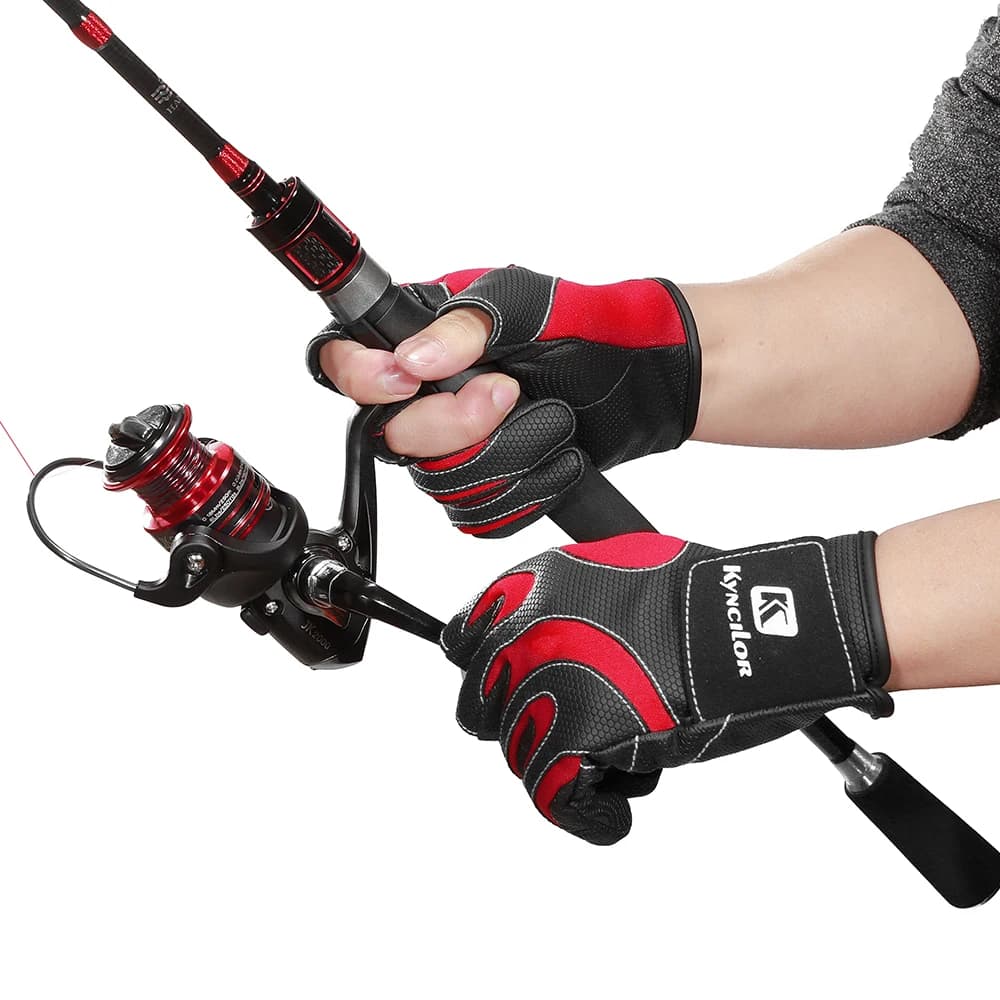 Gants de pêche trois doigts Outdoor Exposed homme femme antidérapants pour vélo et sports nautiques