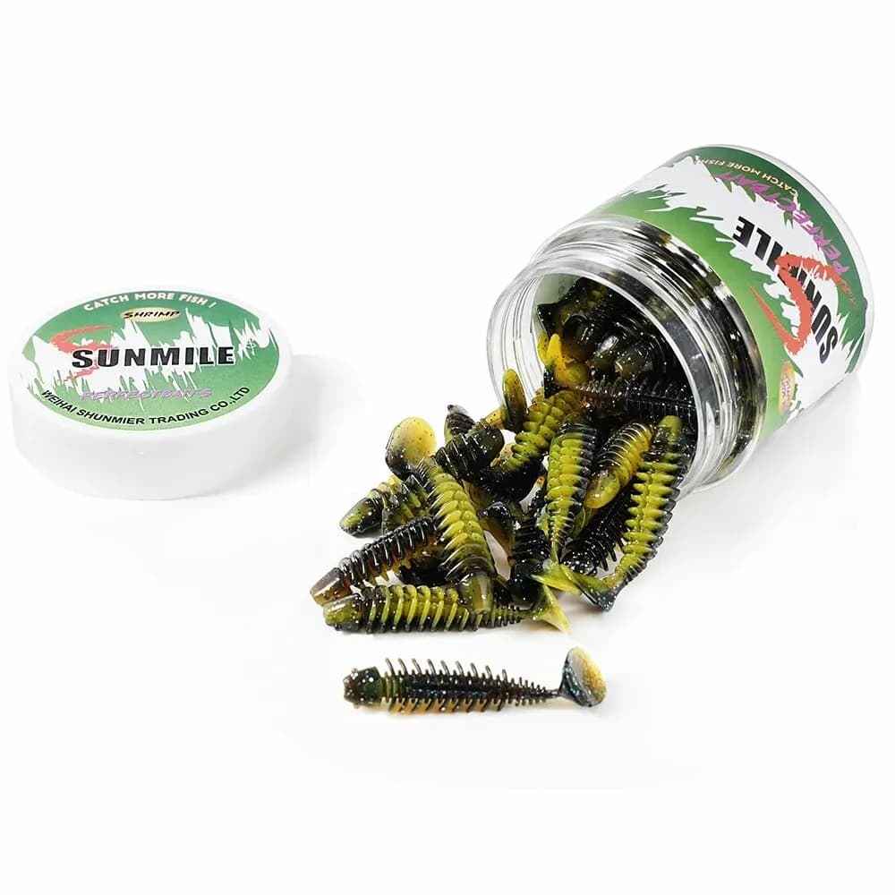 Leurre souple Sunmile 4cm pour perche, truite et bar - 20 leurres artificiels vers appâts souples pêche rocheuse
