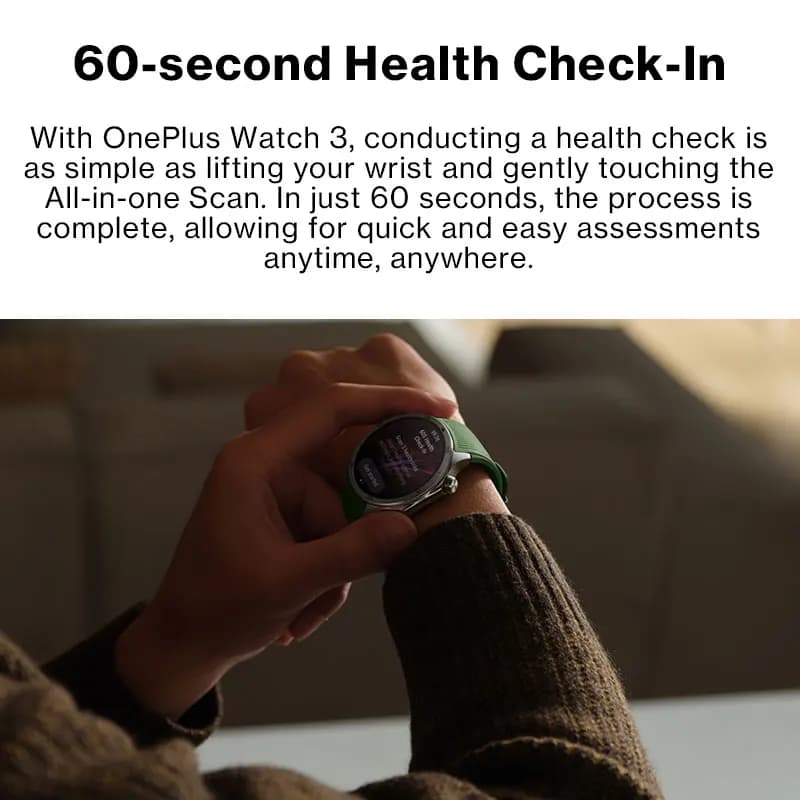 Smartwatch OnePlus Watch 3 version globale - Écran LTPO AMOLED 1.50", Snapdragon W5, GPS double fréquence