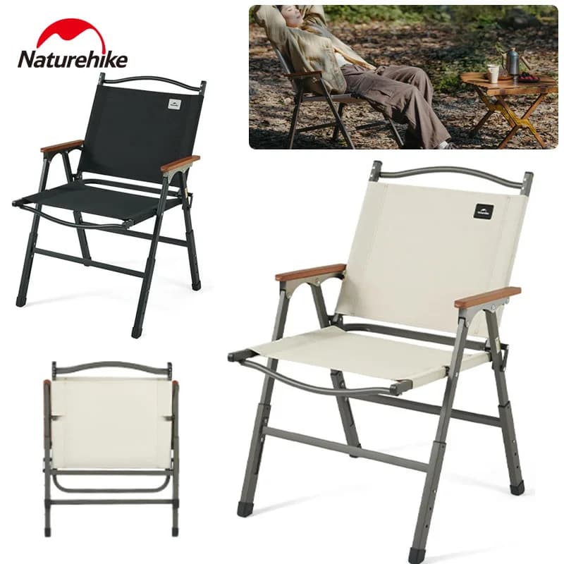 Chaise de camping réglable Naturehike en tissu Oxford 600D - Siège pliant portable pour pêche et voyage