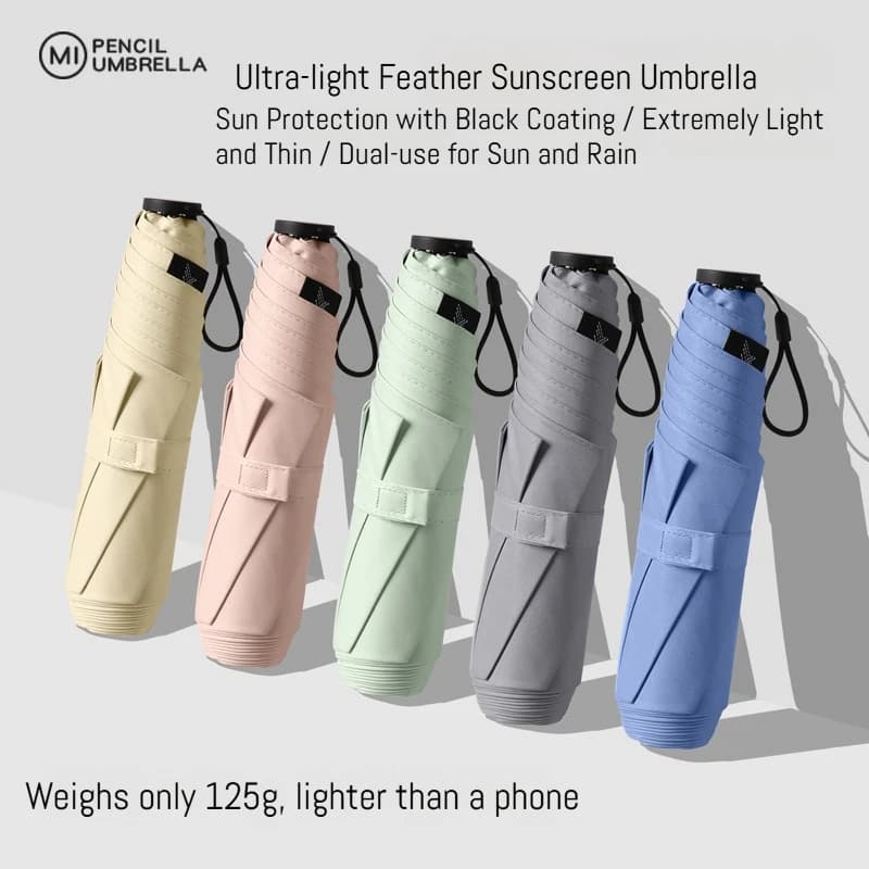 Parapluie portable style japonais 125g protection solaire manuel anti-UV résistant aux intempéries