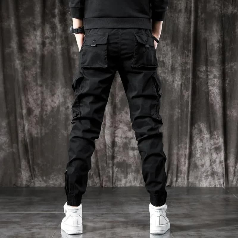 Pantalon cargo style américain pour pêche - Multiples poches noir loose pêche urbaine