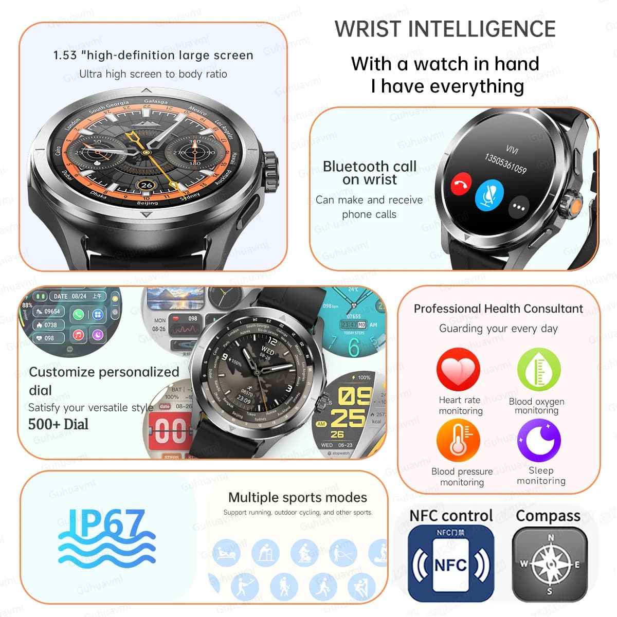 Montre Xiaomi S4 Ultra - Smartwatch pêche GPS NFC 1.53" AMOLED étanche avec boussole et appels Bluetooth