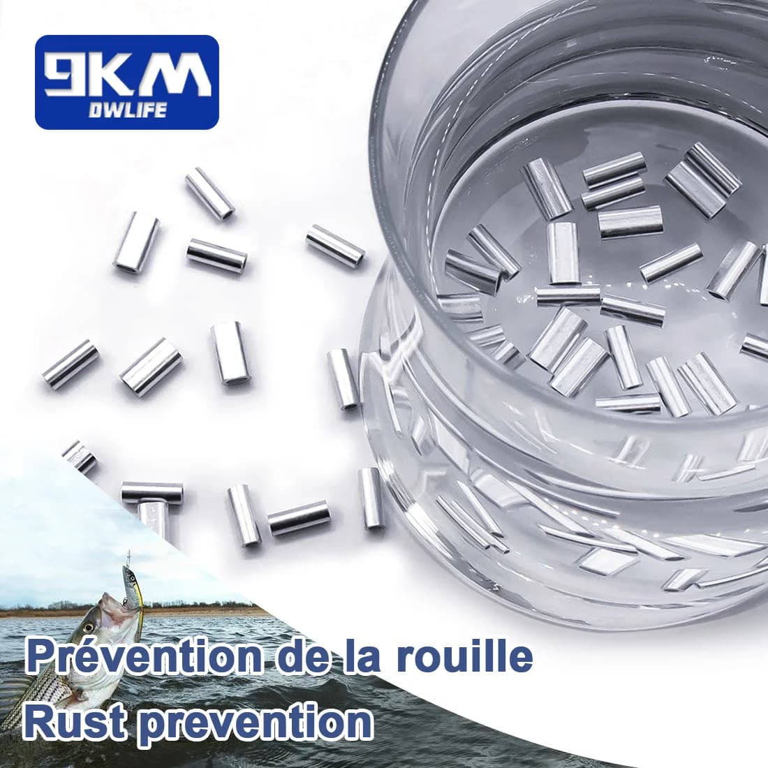 Pinces à sertir aluminium pour bas de ligne pêche en mer et carpe 50 à 200 pièces