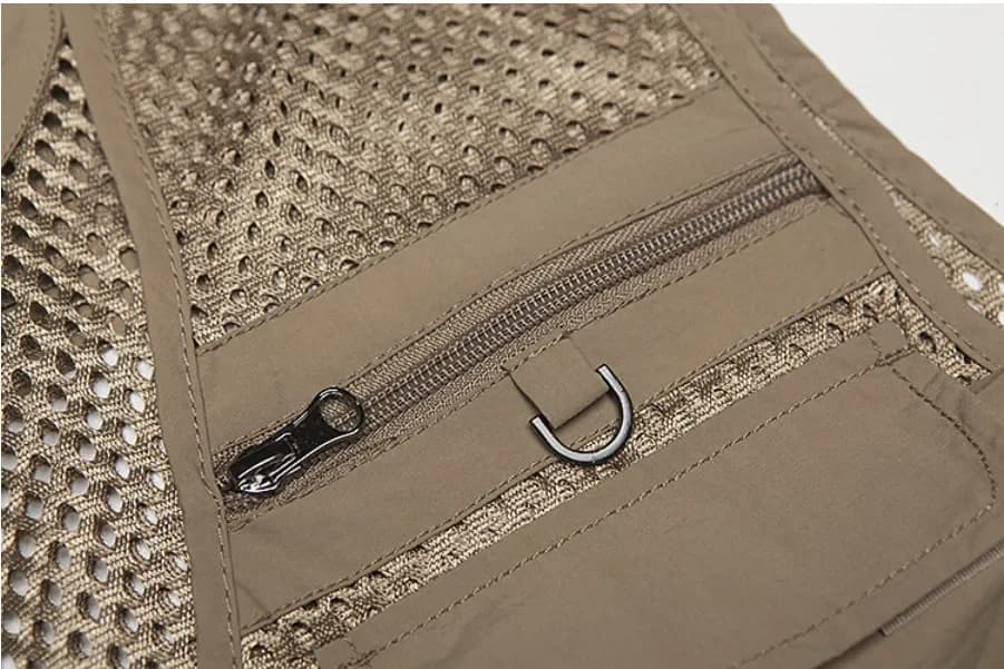 Veste sans manches pêche homme grande taille multi-poches respirant séchage rapide été