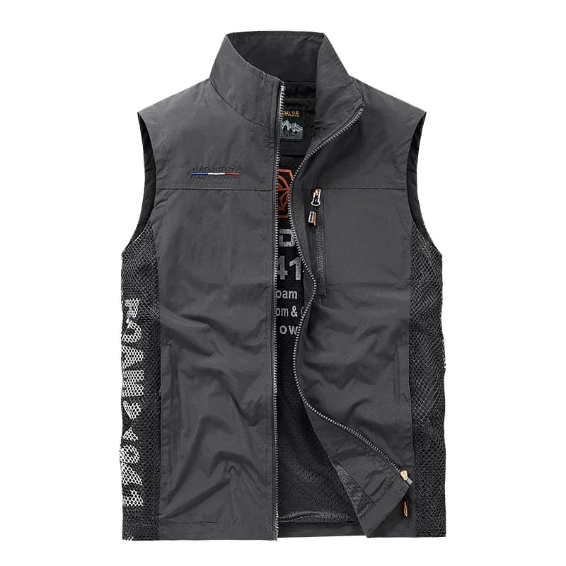 Veste cargo légère homme été sans manches mesh pour pêche randonnée sport qualité 5XL