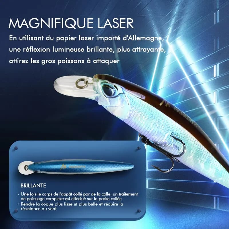 Leurre flottant MEREDITH JERKBAIT 100F MINNOW 14g profondeur 0.8-1.0m pêche professionnelle wobblers