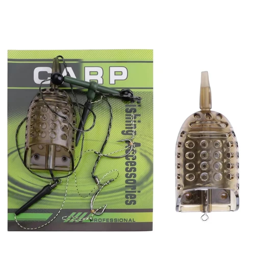 Cage amorce plombée NGB 40g-100g avec montages à cheveu intégrés pour pêche carp au feeder