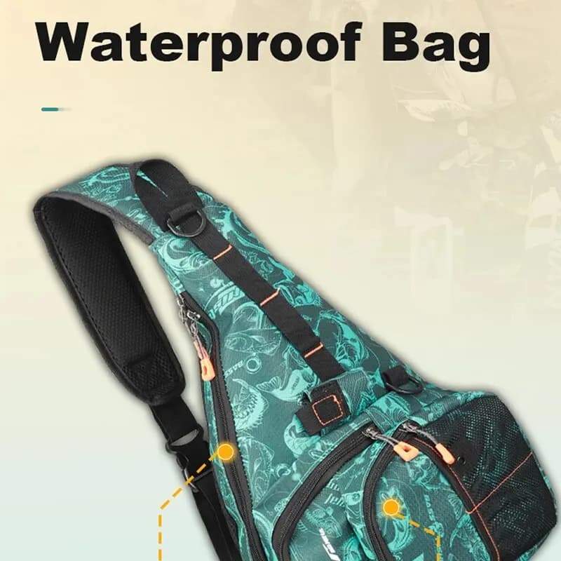 Sac à dos pêche HISTAR multifonction grande capacité imperméable sac bandoulière poitrine pêcheur