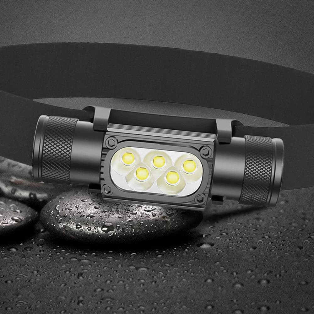 Lampe frontale mini LED 1920LM 7000-8000K pêche rechargeable Type-C - Éclairage intense