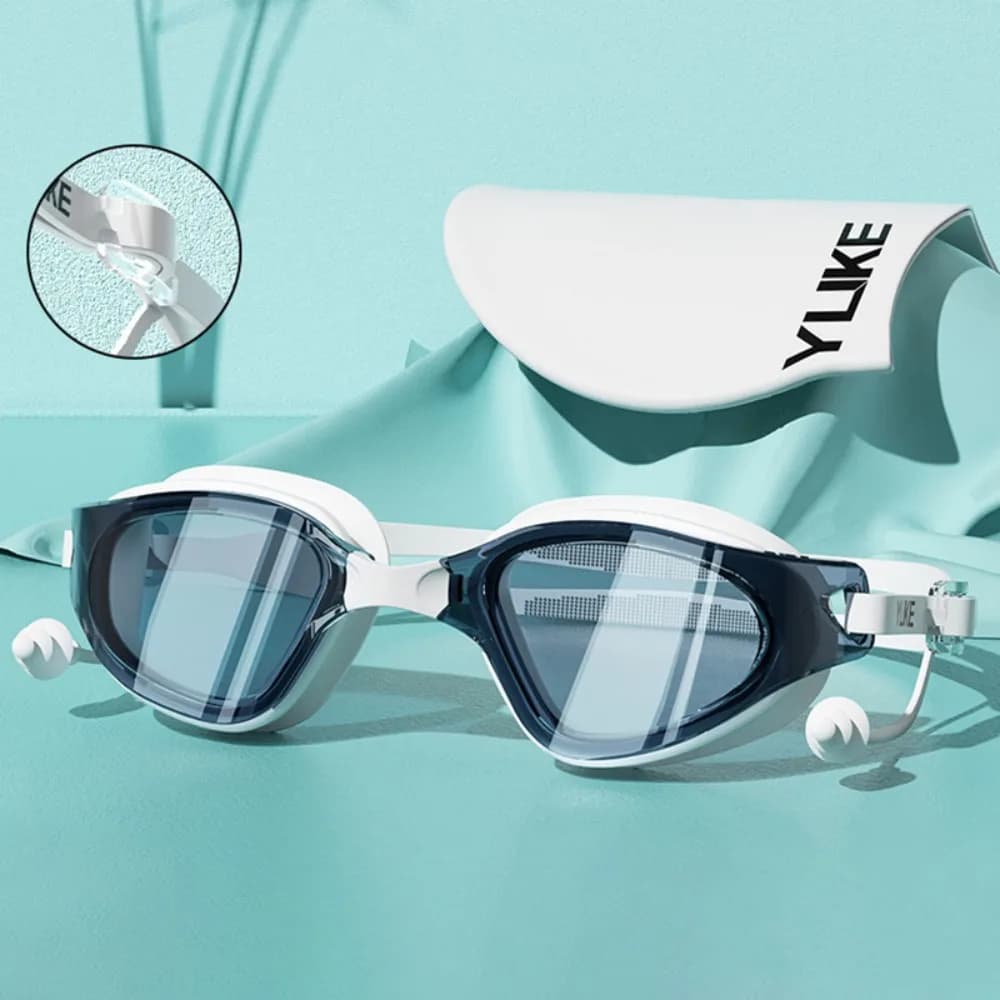 Kit professionnel natation bonnet et lunettes HD - silicone étanche anti-buée équipement sportif complet
