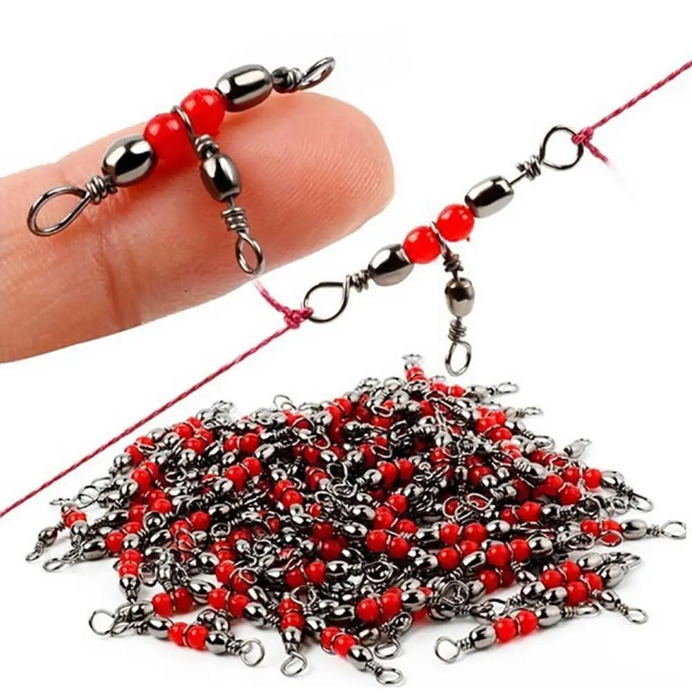Triple swivels à bille 10 30 50 pièces pour pêche connecteur roulement à billes solide accessoires montage