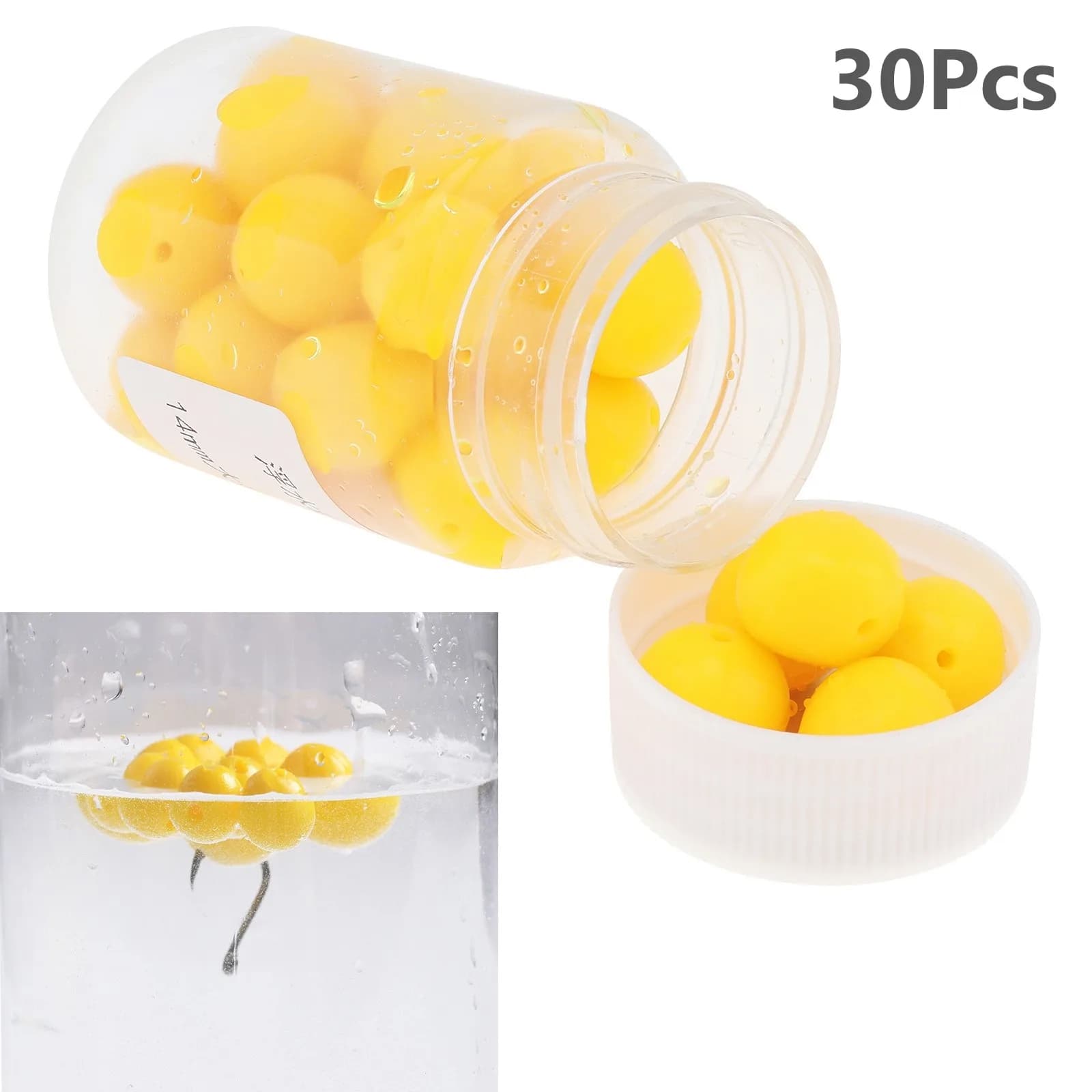 30 pièces maïs flottant simulé 10mm 14mm aromatisé appât souple pour carpe et truite avec trou