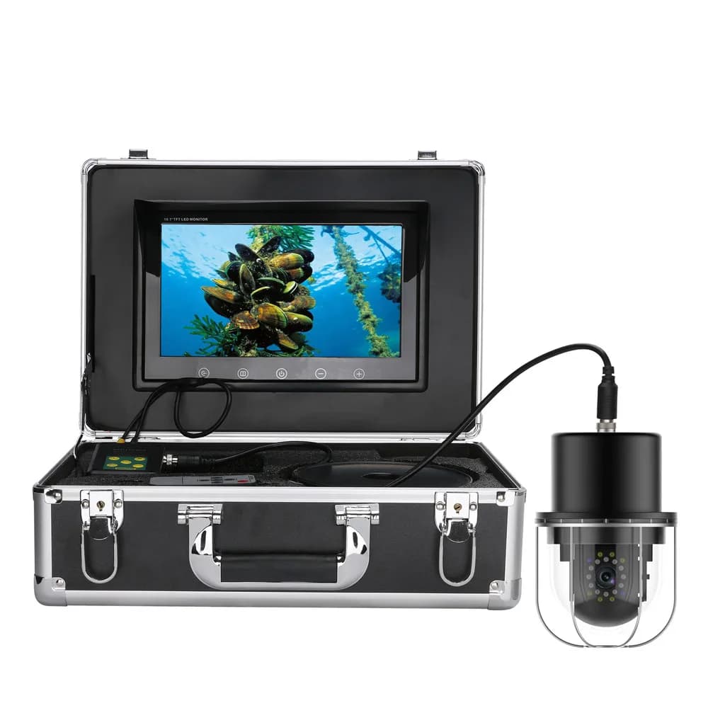 Caméra vidéo pêche sous-marine 10 pouces écran large IP68 20 LEDs rotative détecteur poissons