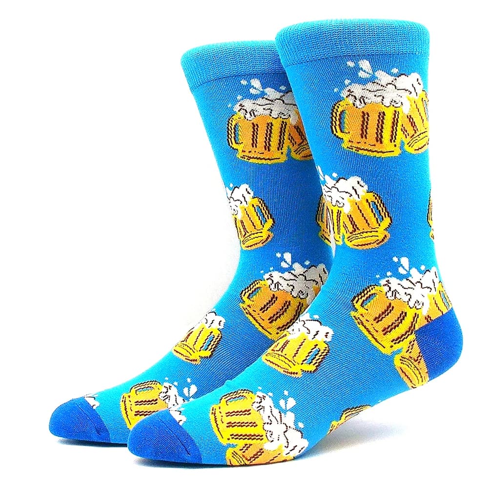 Chaussettes humour boxe damier noir blanc bière déguisement fun homme femme originales