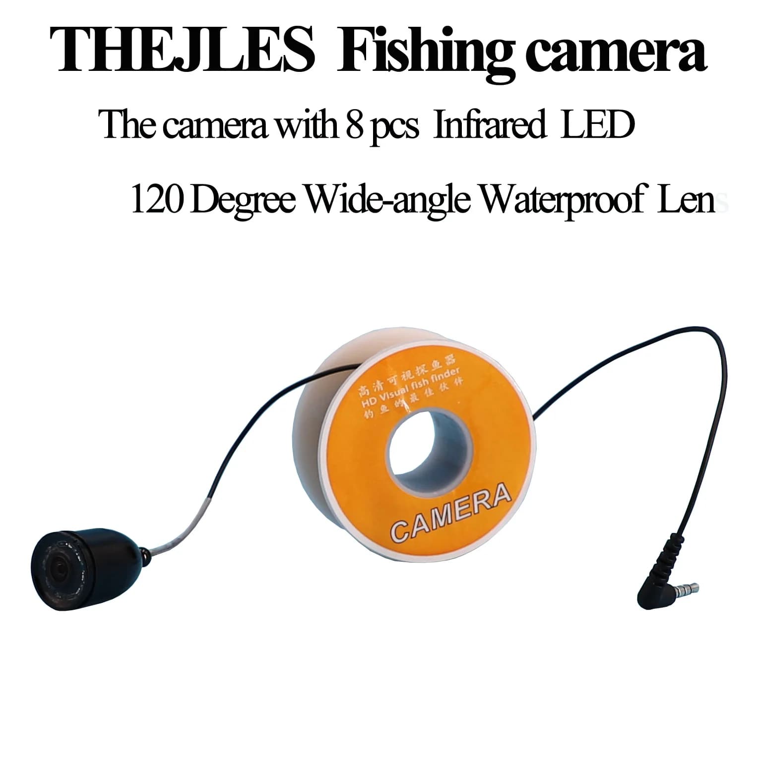 Caméra sous-marine pour détecteur de poissons 8 lampes IR avec câble 15m/20m pour remplacement 7HBS