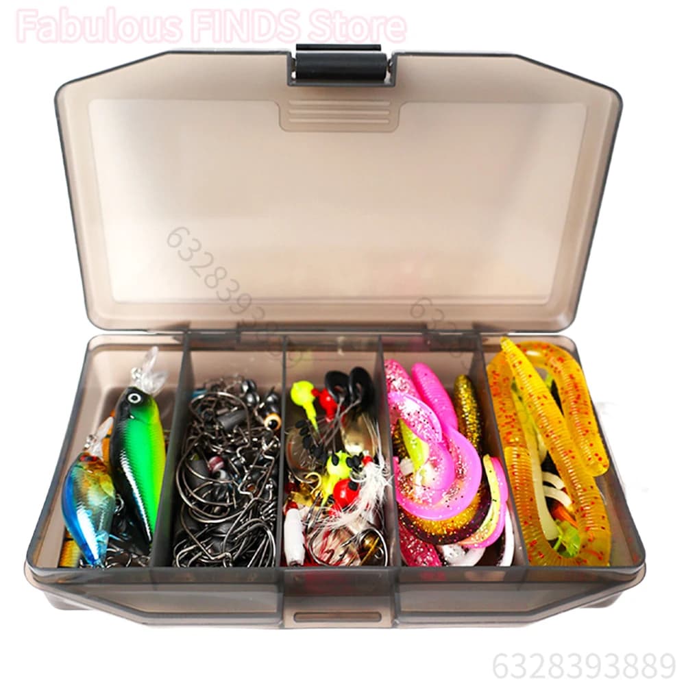 Set de leurres souples et durs avec cuillers métalliques pour pêche carnassiers