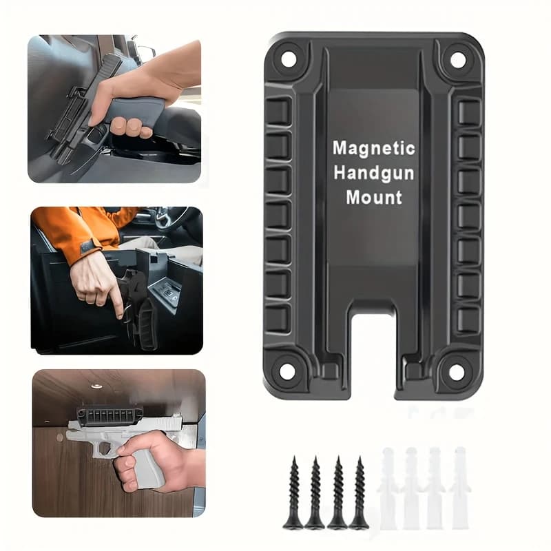 Support pistolet magnétique voiture quick draw une main chasse pêche utilisation outdoor design noir