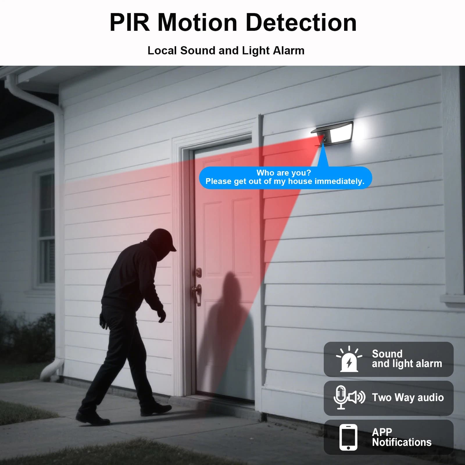 Caméra de surveillance solaire extérieure ANRAN 2K avec détection humaine et vision nocturne couleur