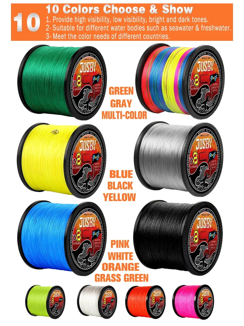 Ligne de pêche tressée PE 8 brins 100m 500m 1000m pour mer surfcasting carpe et pêche extrême