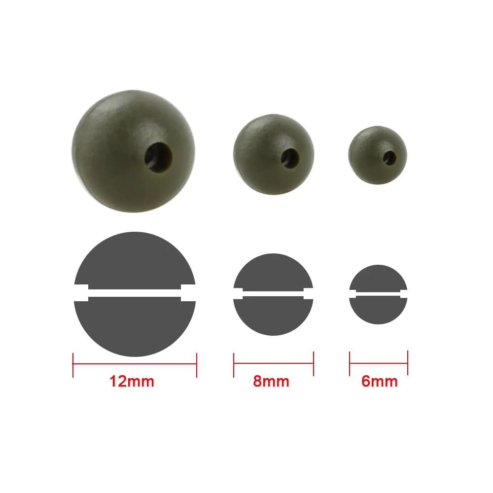 20 perles souples en caoutchouc vert anti-emmêlement pour la pêche à la carpe, accessoires montage AG131