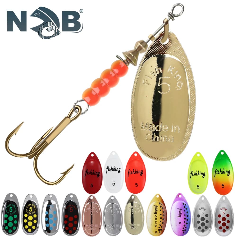 Leurre spinner métal NGB 3.9g à 15g - Cuiller tournante avec hameçon triple pour brochet