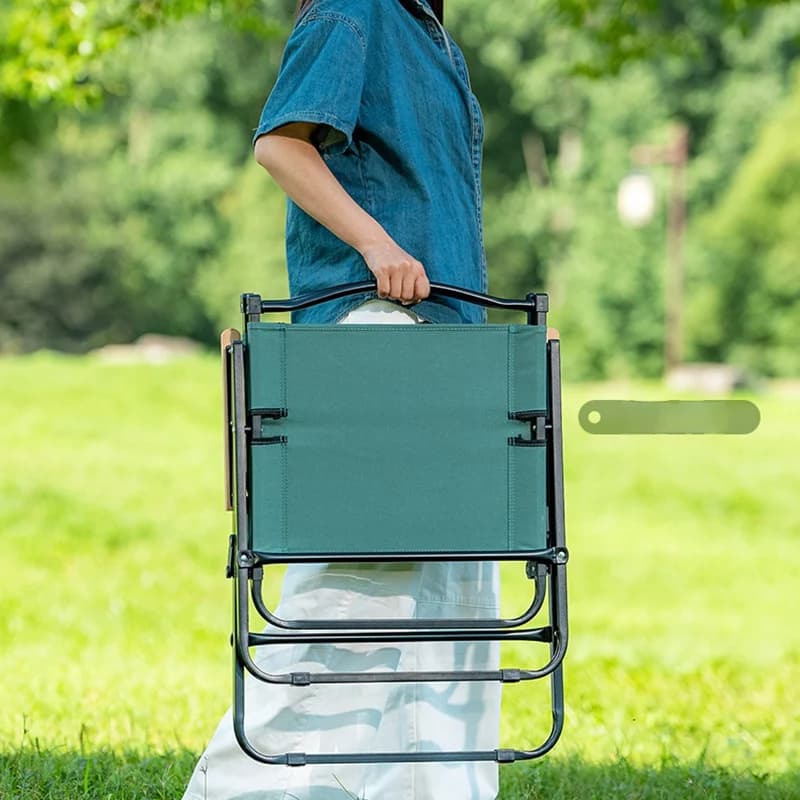 Chaise pêche ultra-légère pliante aluminium cadre noir camping été barbecue plage extérieure