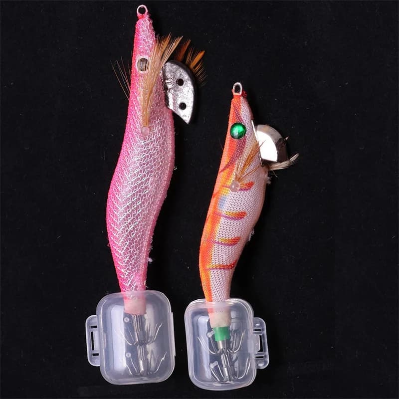 Kit 10/20 pièces protecteurs appâts seiche calmar pêche à l'egi avec couvre-hameçons bois