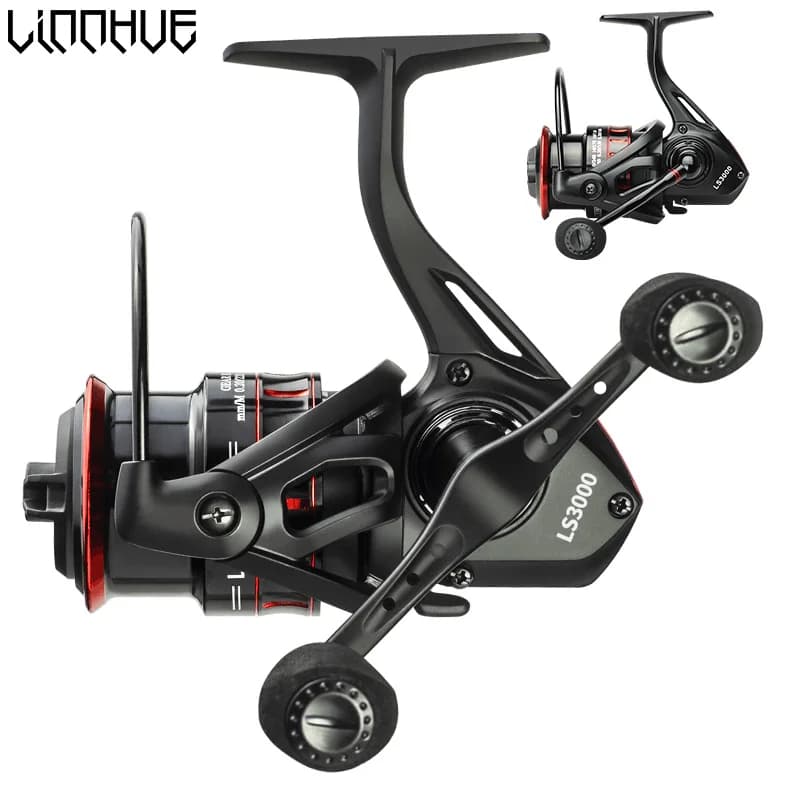 Moulinet spinning Linnhue 1000 2000 3000 double grip bobine profonde pêche carpe