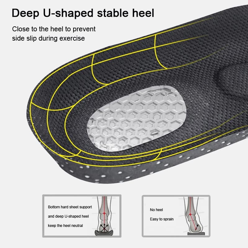Semelles orthopédiques soutien voûte plantaire pêche running confort respirant absorption chocs 2/4pcs