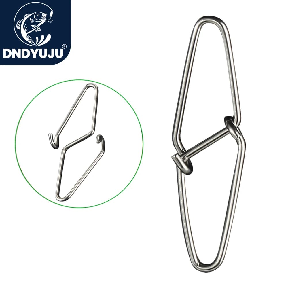 50-100 émerillons en acier inoxydable DNDYUJU avec mousqueton diamant pour leurres de pêche