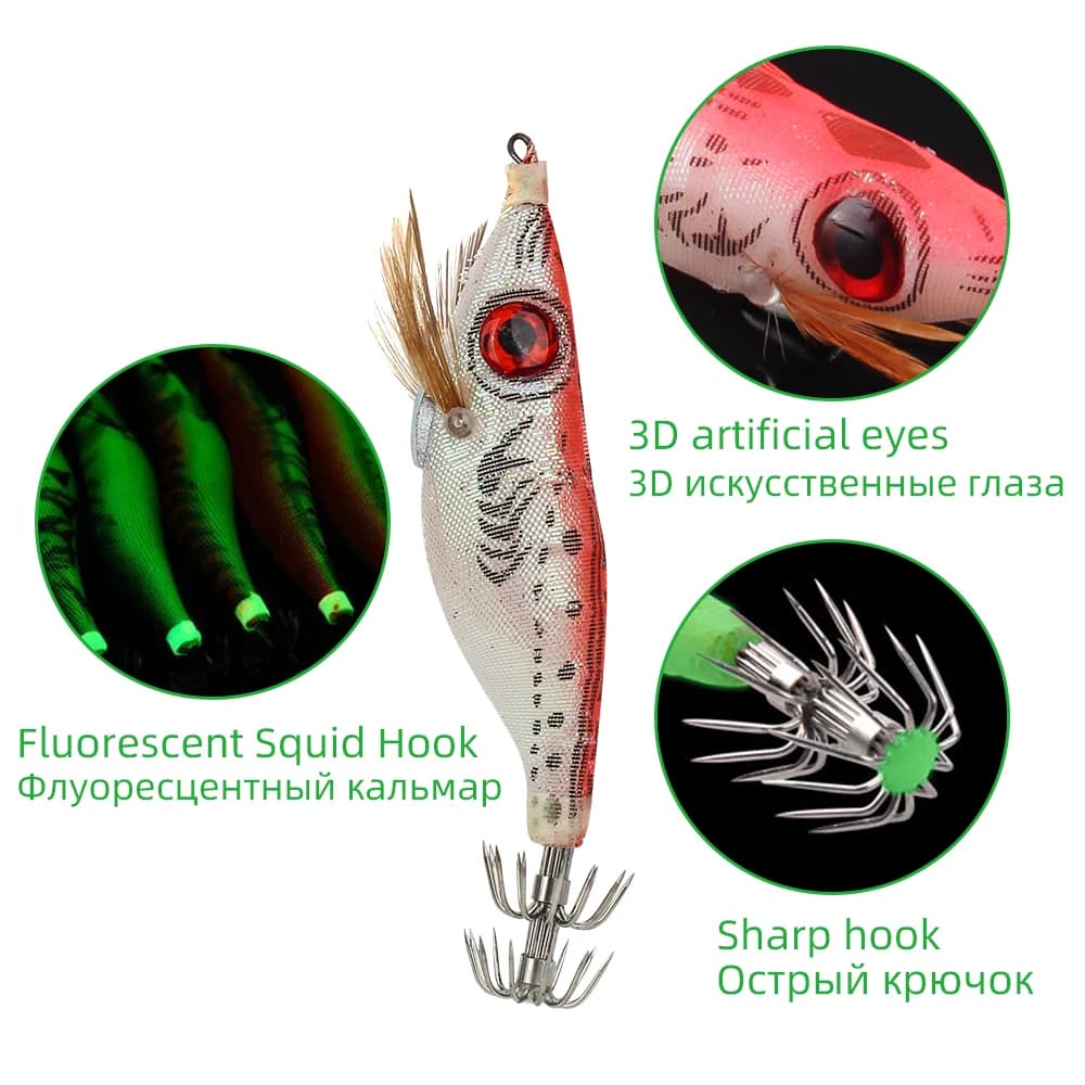 Leurre pêche mer 5 leurres durs leurre crevette octopie seiche appât artificiel hameçon plomb