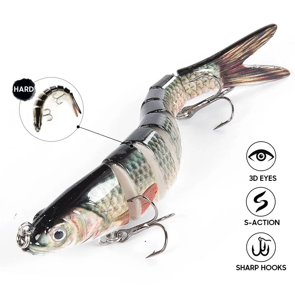 Leurre de pêche multi-articulé swimbait crankbait pour truite et bar en eau douce et mer