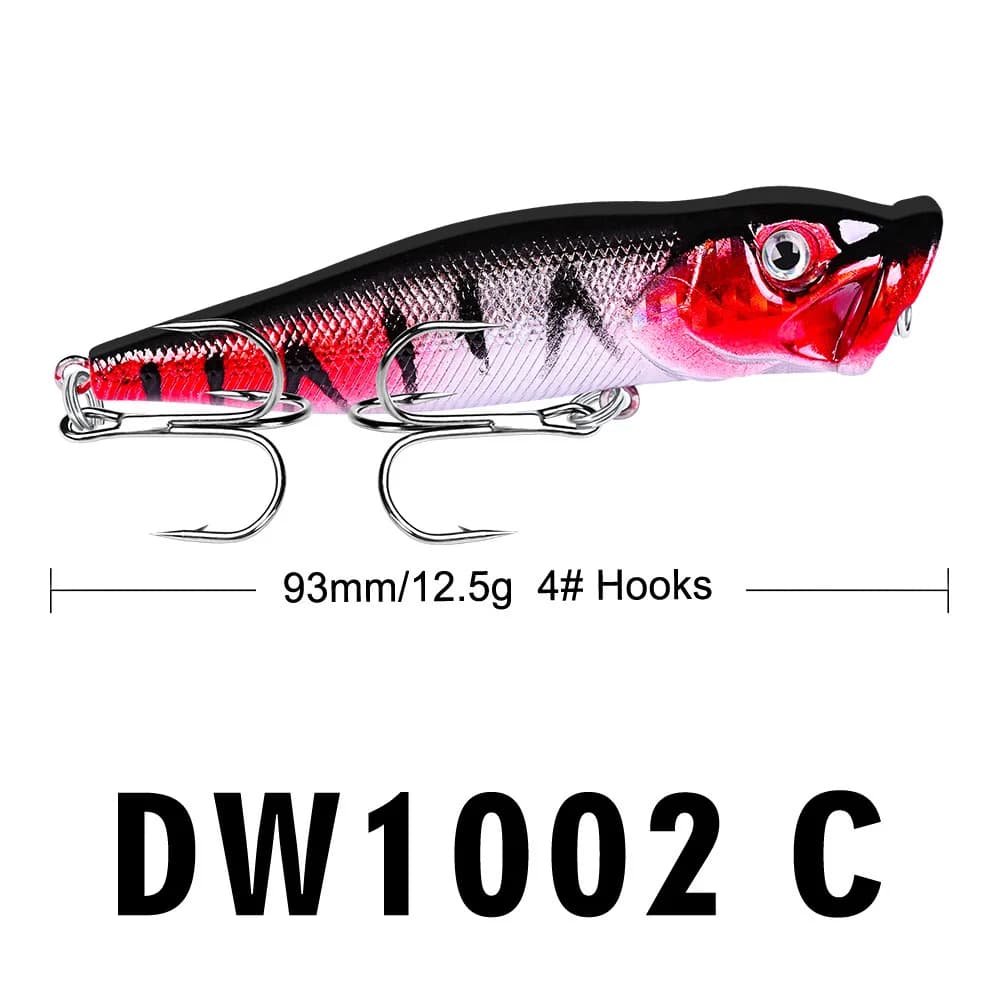 Leurre popper 93mm/12.5g FLYSAND - Appât surface topwater - Wobbleur dur pêche carnassiers
