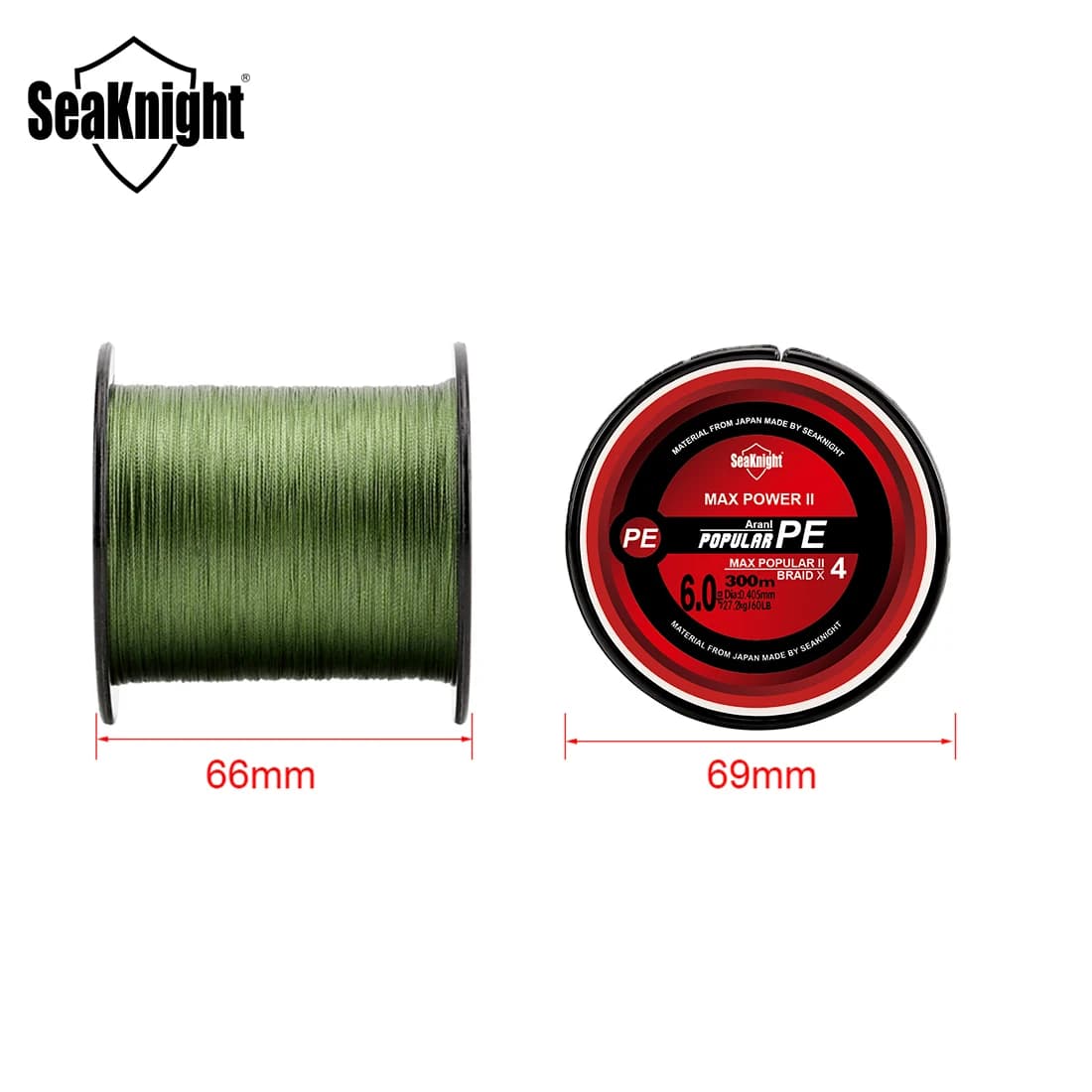 Ligne de pêche tressée SeaKnight 4 brins 8-100LB, pour mer et eau douce, 300m 500m 1000m