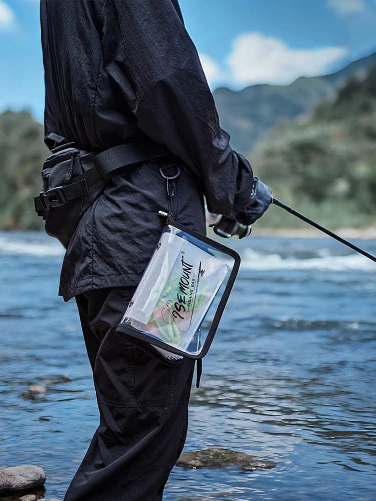 Sac leurres transparent Luya PVC compartimenté étanche rangement accessoires de pêche organisation