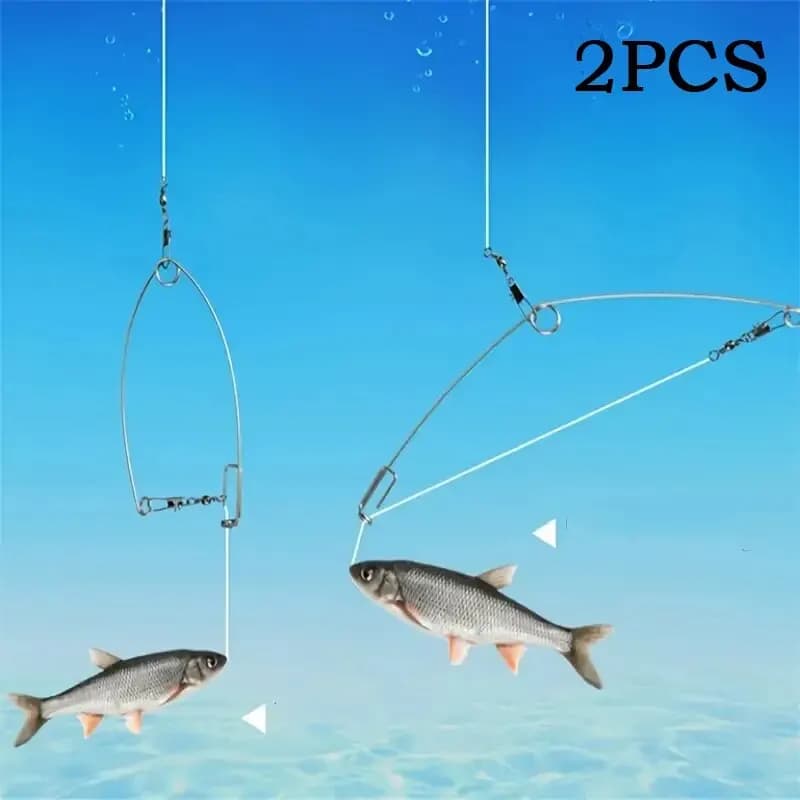 2 pièces God Hook Dispositif de Pêche Automatique avec Ressort de Déclenchement pour la Pêche en