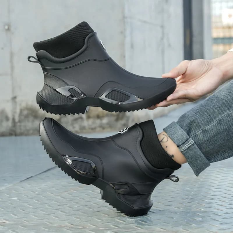 Bottes de pêche d'hiver imperméables avec doublure polaire pour couple - Chaussures chaudes mixtes